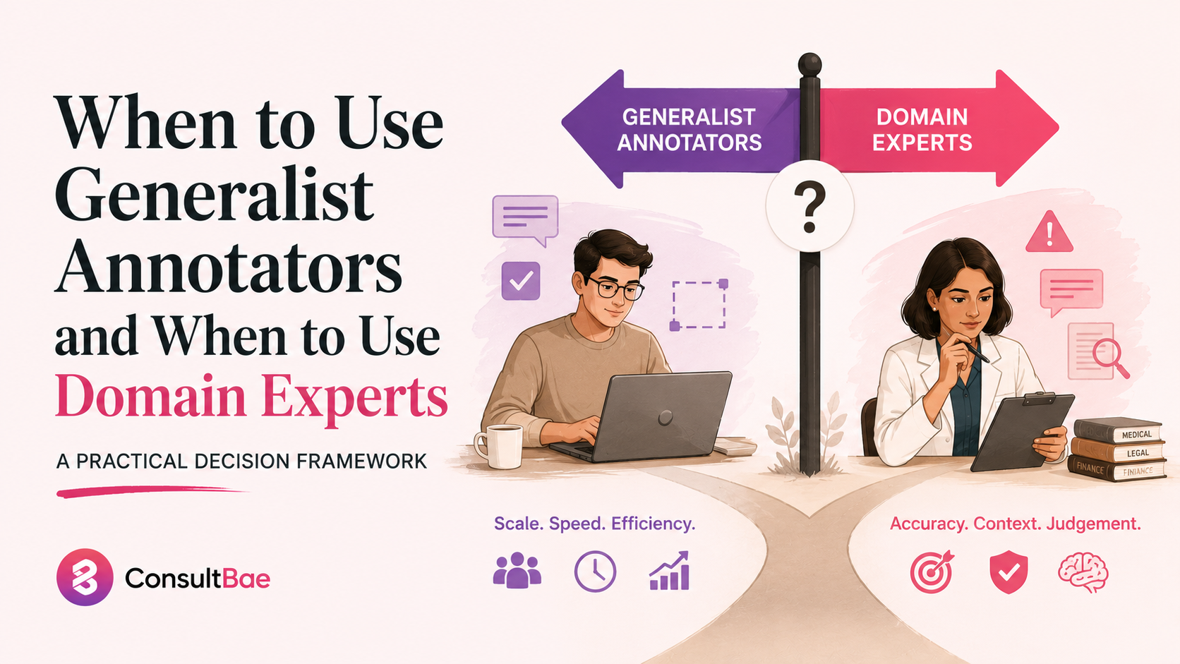 When to use generalist annotators and when to use domain experts — a practical decision framework.