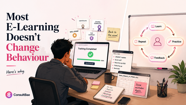 Why corporate e-learning rarely changes behaviour — and what to do about it.