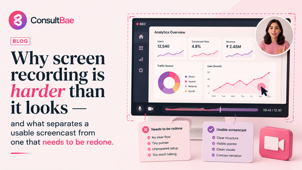 Why screen recording is harder than it looks — and what separates a usable screencast from one that needs to be redone.