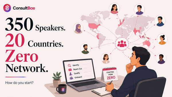 350 Speakers, 20 Countries, Zero Existing Network. How Do You Start?