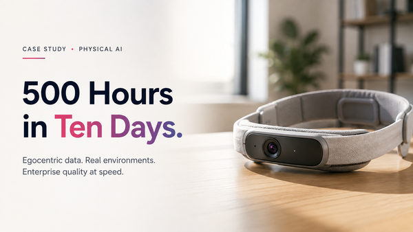 500 Hours of Egocentric Data in Ten Days.